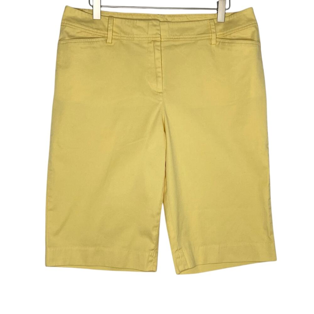 Talbots Perfect Bermuda Shorts Lemon Yellow 12" Inseam Womens Size 10 Coastal